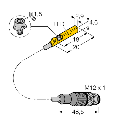 Czujnik magneto-indukcyjny BIM-UNR-AN6X-0.3-RS4 - Turck