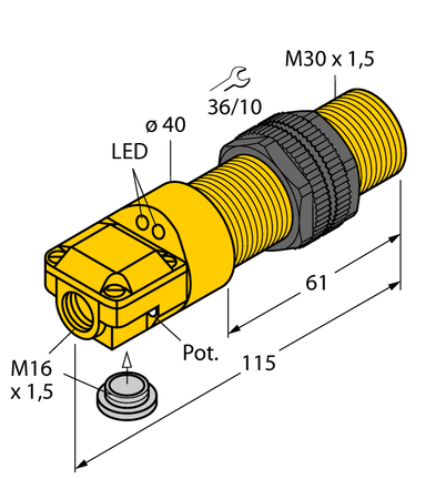 Czujnik pojemnościowy BC10-P30SR-VP4X2 - Turck