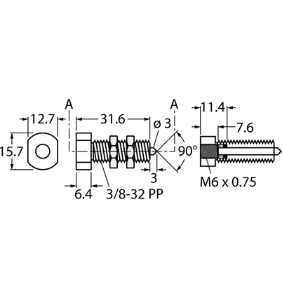 Sensing Tip TGR3/8MPFMQ - Turck