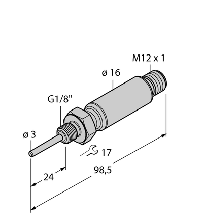 Czujnik temperatury TTMS-103A-G1/8-LIUPN-H1140-L024 - Turck
