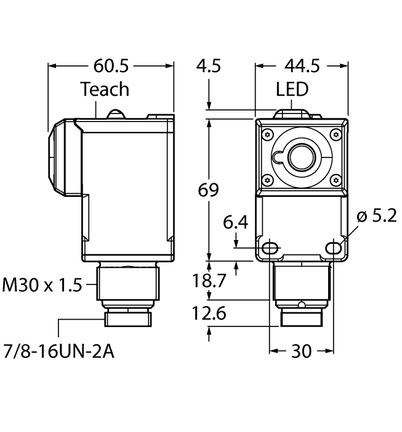 Czujnik ultradźwiękowy Q45UBB63DAQ - Turck