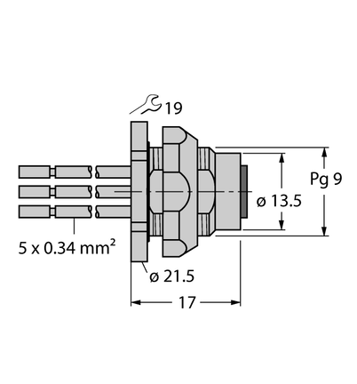 Element dla systemów sieciowych FKFDW4.54-0.5 - Turck