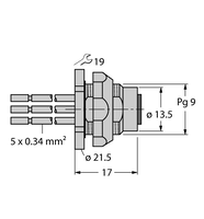 Element dla systemów sieciowych FKFDW4.54-0.5 - Turck