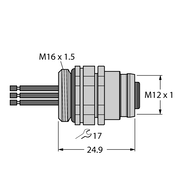 Element dla systemów sieciowych EC-FKDW4.54-0.5/16 - Turck
