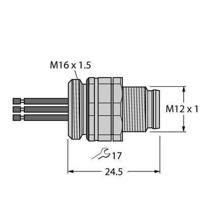Element dla systemów sieciowych EC-FSDW4.54-0.5/16 - Turck