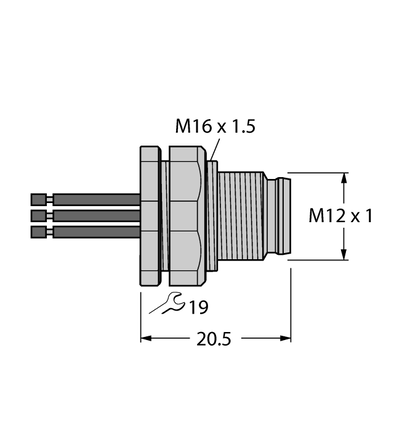 Element dla systemów sieciowych EC-FSFDW4.54-0.5/16 - Turck