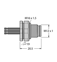 Element dla systemów sieciowych EC-FSFDW4.54-0.5/16 - Turck