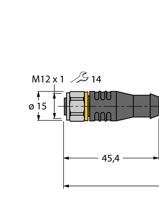 Przewód elementu wykonawczego/czujnika, PVC RKCV4T-P7X2-5/TEL - Turck