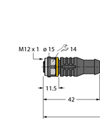 Przewód elementu wykonawczego/czujnika, PUR RKC4T-P7X2-4/TXG - Turck