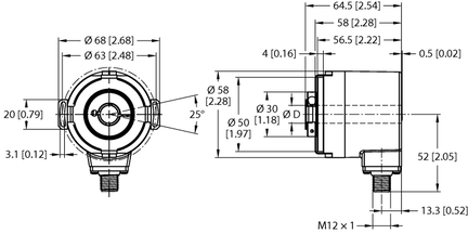 Enkoder absolutny obrotowy, jednoobrotowy RES-187H12E-3C13B-H1181 - Turck