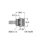 Przyłącze kołnierzowe Foundation Fieldbus RSFV 49-0.3M/M20/C1117 - Turck