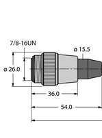 Kabel przemysłowy zasilający RSM 40 RKM 50-3M/BL67 - Turck