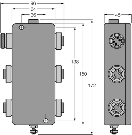 Koncentrator IP67, 4-kanałowy JBBS-48-M413/EX - Turck