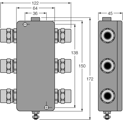 Koncentrator IP67, 4-kanałowy JBBS-49-T415B/EX - Turck