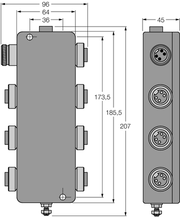 Koncentrator IP67, 6-kanałowy JBBS-49-M613/EX - Turck