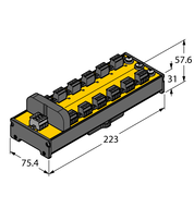 Koncentrator IP20 z zabezpieczeniem przeciwzwarciowym, 12-kanałowy JRBS-40DC-12RV - Turck