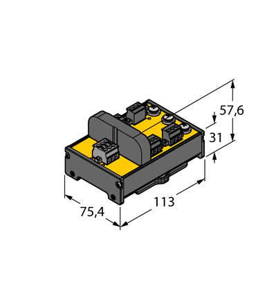 Koncentrator IP20 z zabezpieczeniem przeciwzwarciowym, 4-kanałowy JRBS-40DC-4RV - Turck