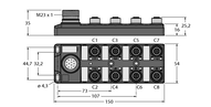 Koncentrator pasywny, M12 x 1 TB-8M12-5-CS19T - Turck