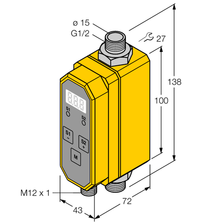 Element do monitorowania natężenia przepływu FTCI-G1/2D15A4P-2UP8X-H1141/D228 - Turck