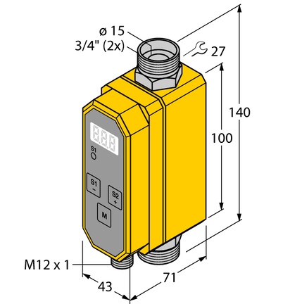 Element do pomiaru prędkości przepływu FCMI-3/4D12DYA4P-LIUP8X-H1141 - Turck