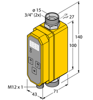 Element do pomiaru prędkości przepływu FCMI-3/4D12DYA4P-LIUP8X-H1141 - Turck