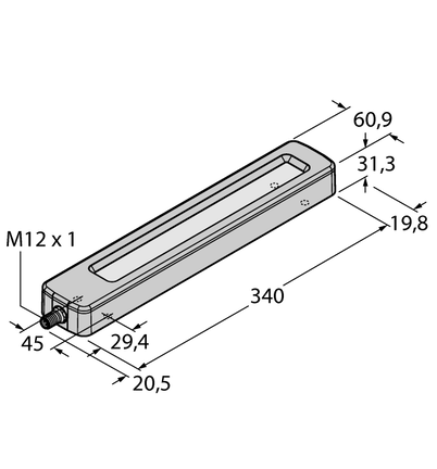 Oświetlenie liniowe LED WLC60XW340GA - Turck