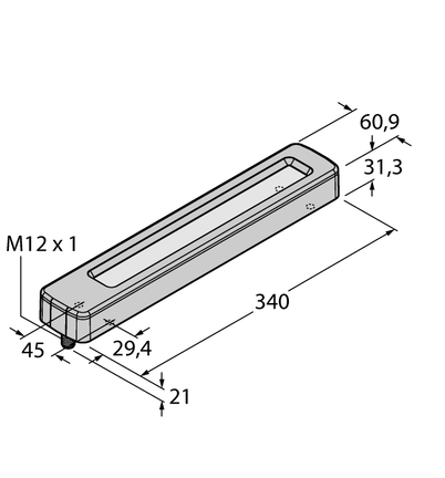 Oświetlenie liniowe LED WLC60XW340GAR - Turck