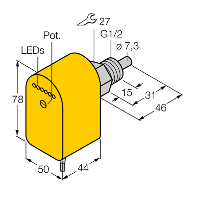 Kontrola przepływu FCS-G1/2A4P-VRX/24VDC - Turck