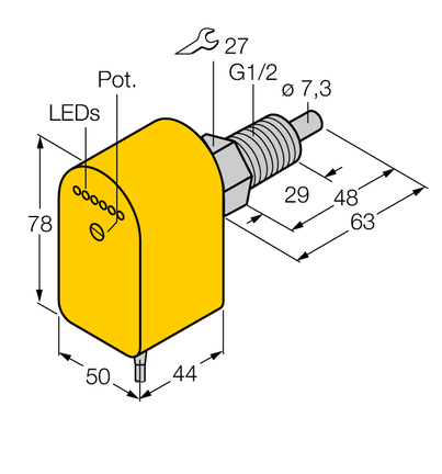 Kontrola przepływu FCS-GL1/2A4P-VRX/24VDC - Turck