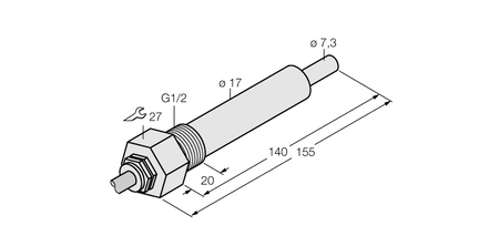Kontrola przepływu FCS-G1/2HC4-NAEX0/L140/D024 5M - Turck