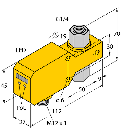 Kontrola przepływu FCI-D06CTP-LIX-H1141 - Turck