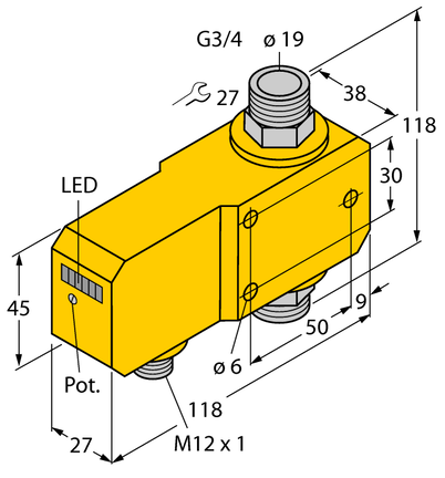 Kontrola przepływu FCI-D20A4P-ARX-H1140 - Turck