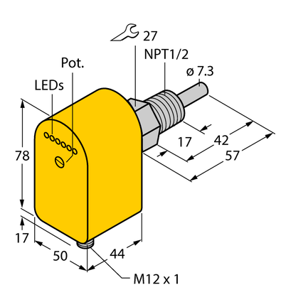 Kontrola przepływu FCS-N1/2A4P-LIX-H1141 - Turck