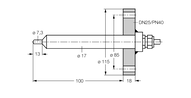Kontrola przepływu FCS-DN25A4-NAEX0/L100 - Turck
