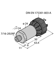 Przetwornik ciśnienia PT750PSIG-2005-U1-DA91/X - Turck