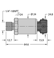 Przetwornik ciśnienia PT600R-2103-I2-AMP3J1 - Turck