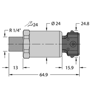 Przetwornik ciśnienia PT600R-2110-I2-AMP3J1 - Turck
