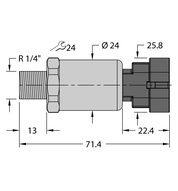 Przetwornik ciśnienia PT600R-2110-I2-AMPS1.5 - Turck
