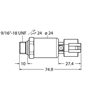 Przetwornik ciśnienia PT100R-2121-I2-DT043P - Turck