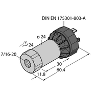 Przetwornik ciśnienia PT5000PSIG-2018-I2-DA91 - Turck