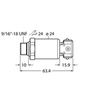 Przetwornik ciśnienia PT600R-2121-I2-AMP3J1 - Turck