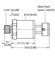 Przetwornik ciśnienia PT300PSIG-1105-U3-MP11 - Turck