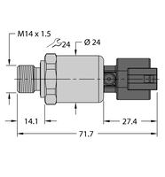 Przetwornik ciśnienia PT10R-1119-U6-DT043P - Turck