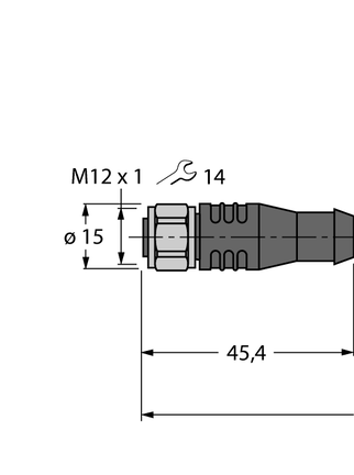 Przewód elementu wykonawczego/czujnika, PUR RKSV4.5T-3-RSSV4.5T/TXL - Turck