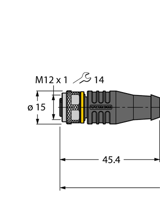 Przewód elementu wykonawczego/czujnika, PUR RKS4.4T-2/TXB - Turck