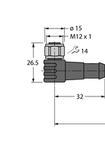 Przewód elementu wykonawczego/czujnika, PUR WKCV4.5T-5/TXL - Turck