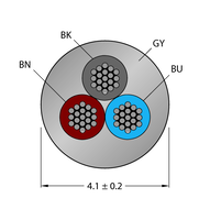 Przewód elementu wykonawczego/czujnika, PUR CABLE3X0.34-XX-PUR-GY-100M/TXG - Turck