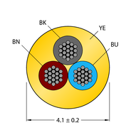 Przewód elementu wykonawczego/czujnika, PUR CABLE3X0.34-XX-PUR-YE-100M/TXY - Turck