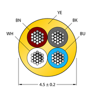 Przewód elementu wykonawczego/czujnika, PUR CABLE4X0.34-XX-PUR-YE-100M/TXY - Turck