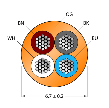 Przewód elementu wykonawczego/czujnika, PUR CABLE4X0.34-XX-PUR-OG-100M/TXO3700 - Turck